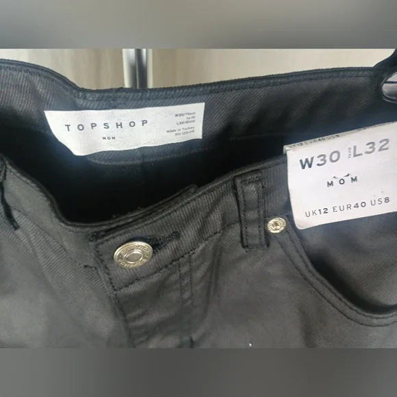 Topshop Mom Jeans In Black Size 8 W32 L32 NWT - Picture 7 of 12